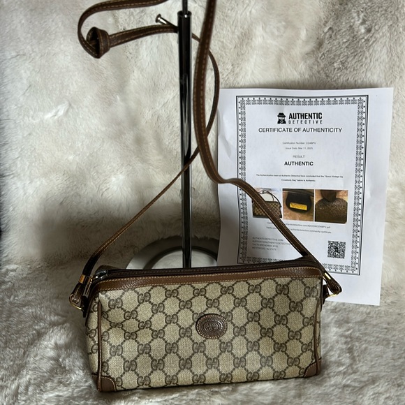 Gucci Handbags - Gucci Vintage 1989 Brown Monogrammed crossbody bag